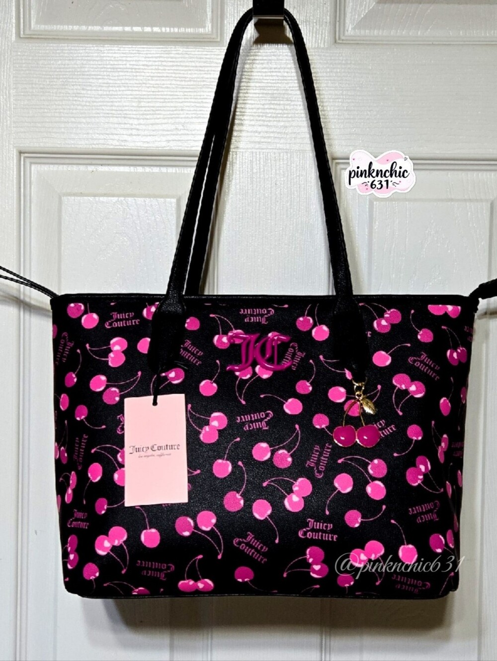 Juicy Couture Cherry On Top Tote Purse Handbag With Charm - Picture 2 of 6